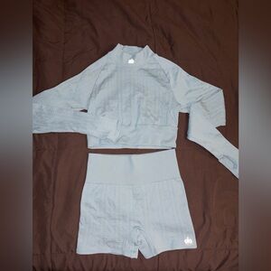 Alo Yoga Cable-Knit Crop Top & Shorts Set